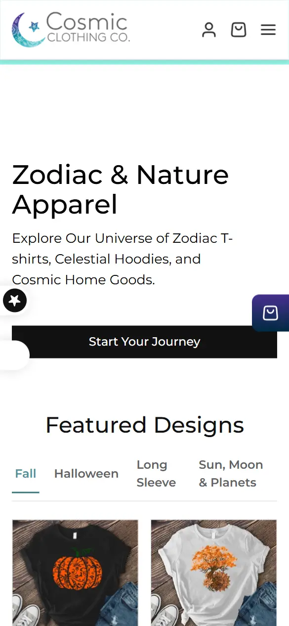 Cosmic Clothing on mobile
