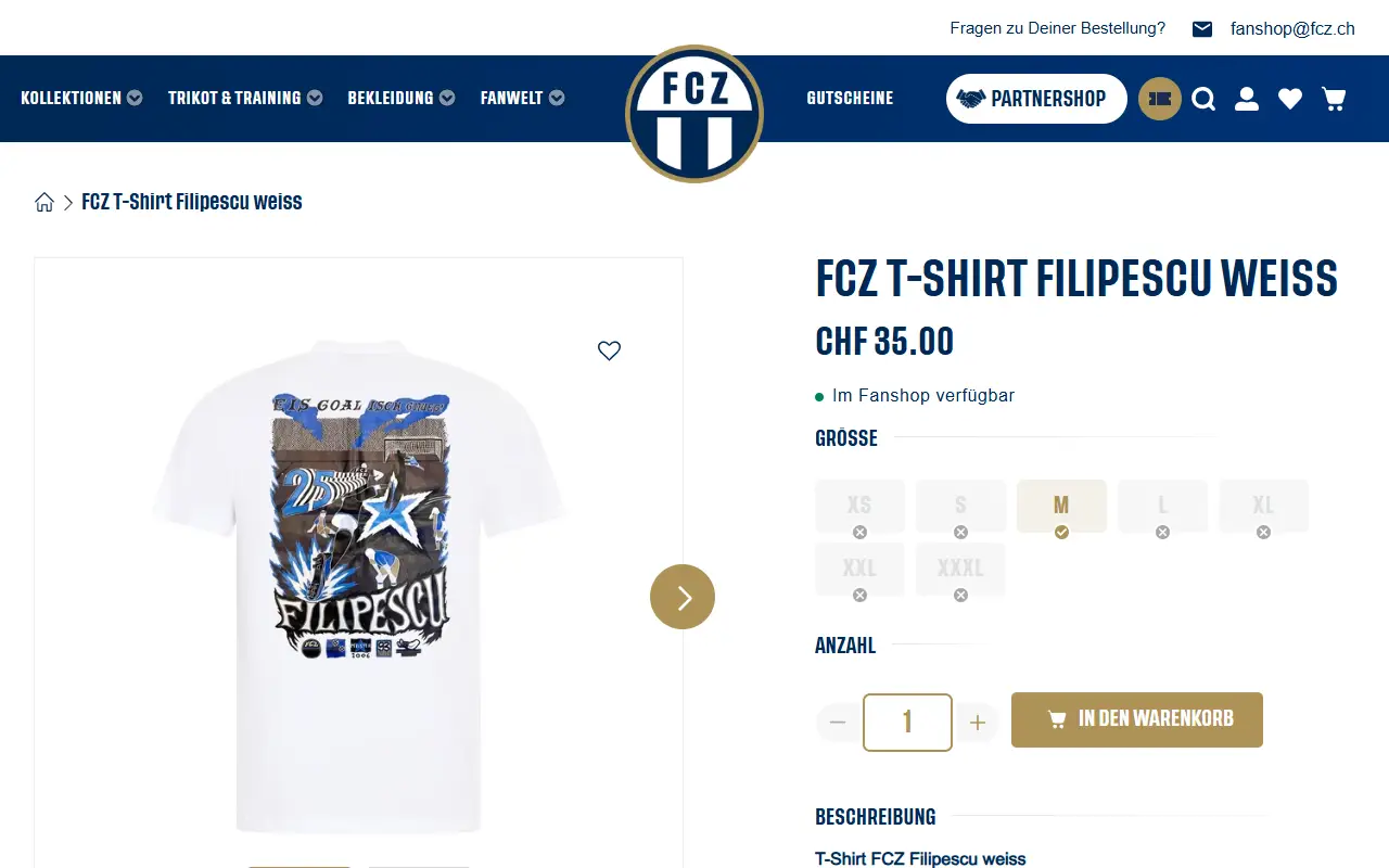 FC Zürich: product page