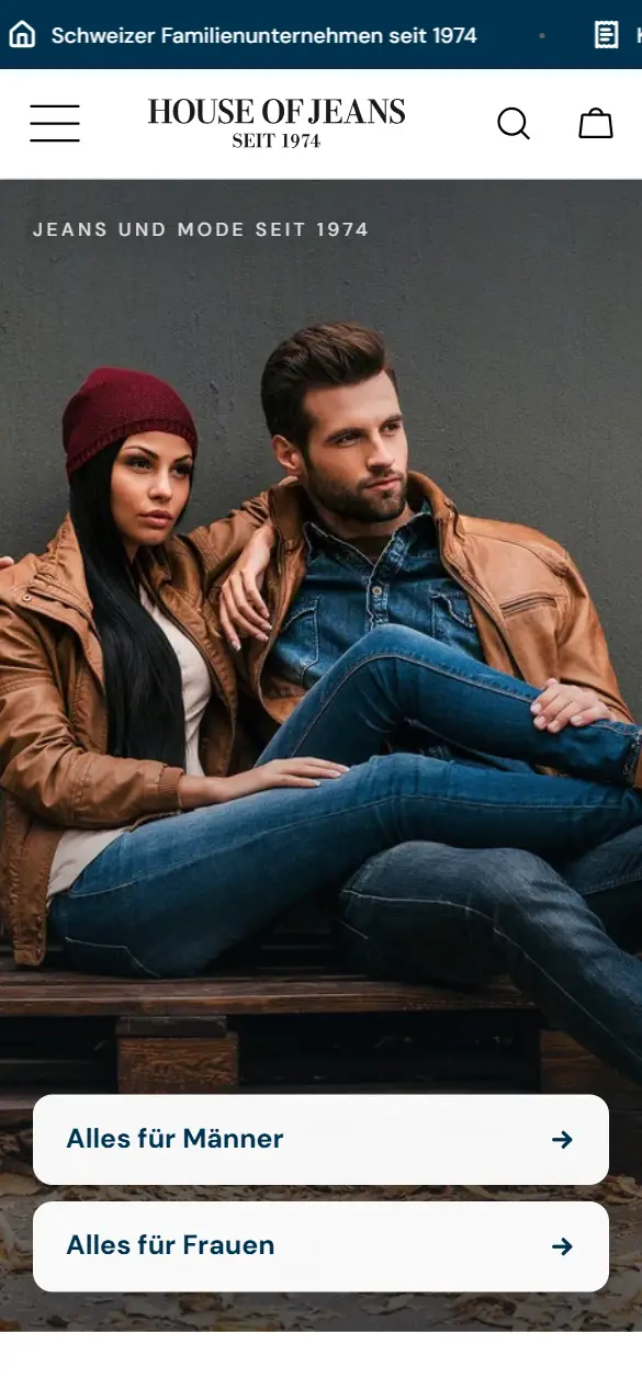 House of Jeans on mobile