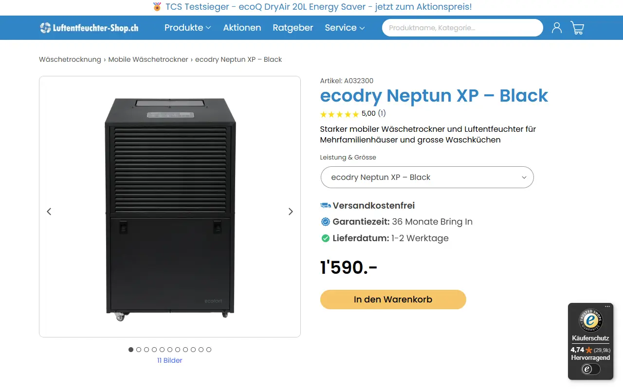 Luftentfeuchter: product page
