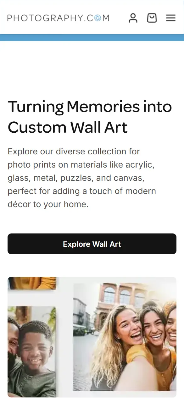 Photography.com on mobile