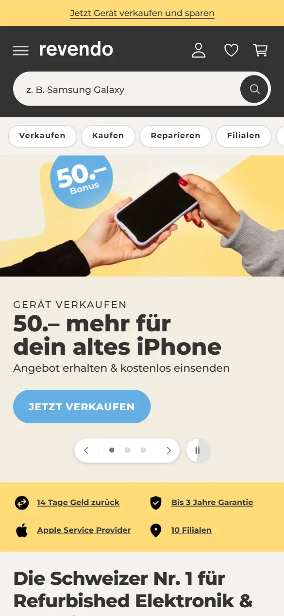 Revendo on mobile